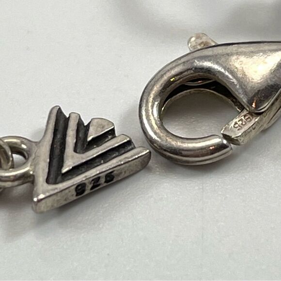 Retired Silpada brown suede silver beaded necklace with carved pen shell pendant - Picture 2 of 9